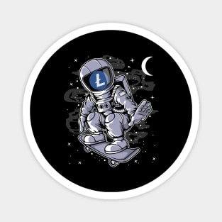 Astronaut Skate Litecoin LTC Coin To The Moon Crypto Token Cryptocurrency Blockchain Wallet Birthday Gift For Men Women Kids Magnet